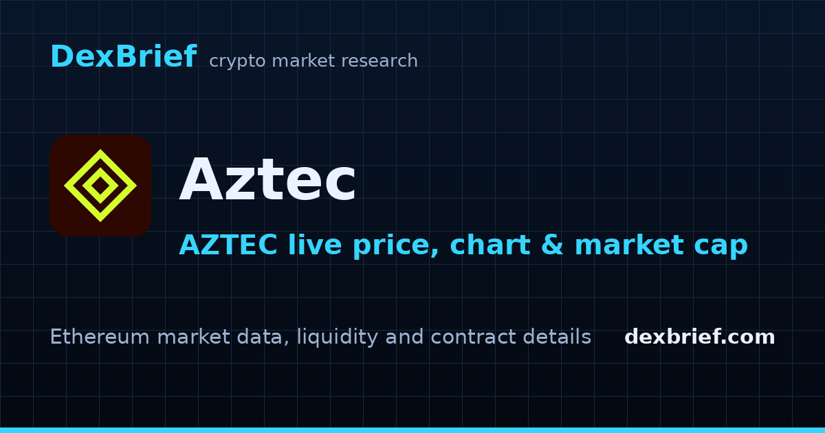 Vector Rescue Aztec Price Aztec (AZTEC) Price Today, Market Cap & Volume | DexBrief