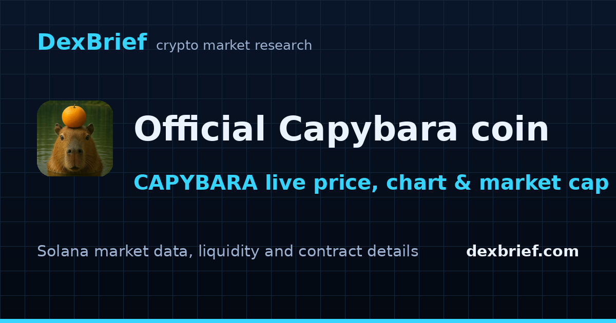 Official Capybara coin (CAPYBARA) Price, Chart, Market Cap & Stats ...