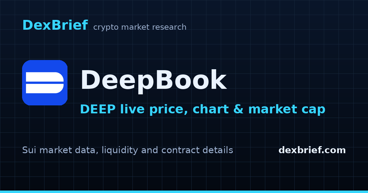 DeepBook (DEEP) Live Price, Chart, Market Cap & Stats | DexBrief