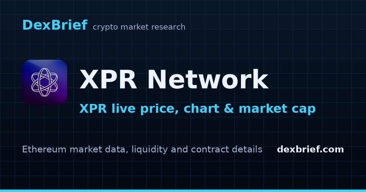 XPR Network (XPR) Live Price, Market Cap & Volume | DexBrief
