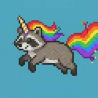 Pixelated Raccoon Unicorn (PRU) token icon